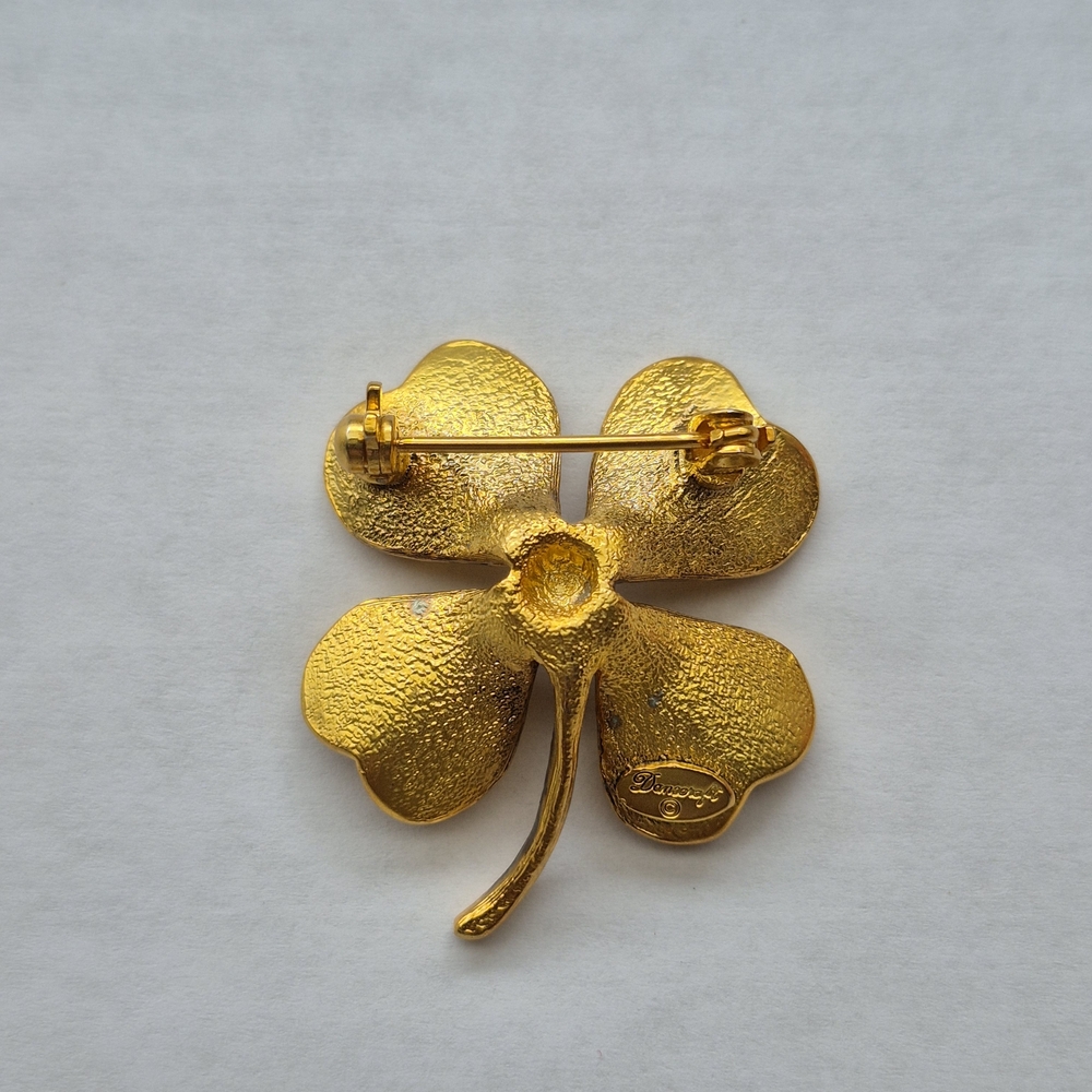 Danecraft gold tone four leaf clover brooch pin - Picture 2 of 6